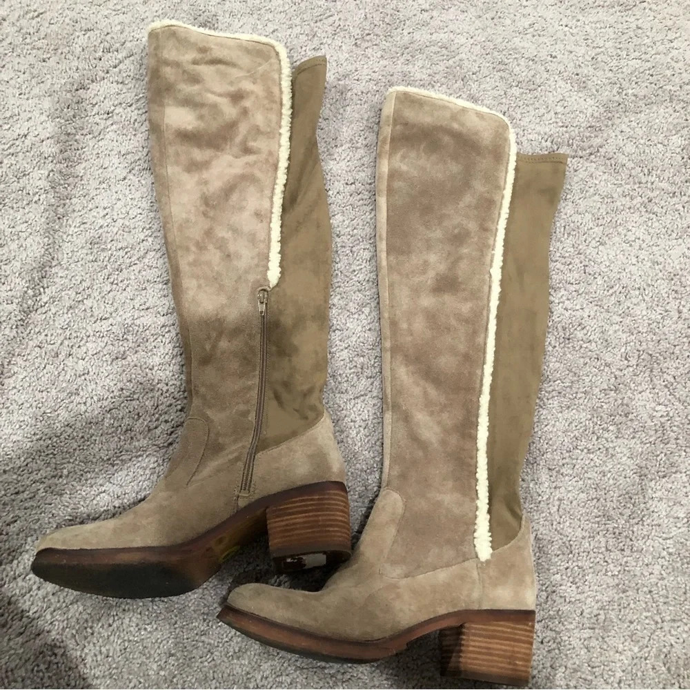 2 Vince Camuto VP Shianne tan over the knee suede boots Size‎ 9